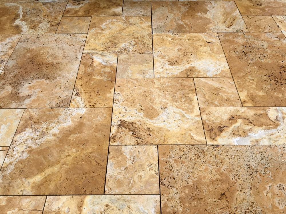 golden travertine french pattern